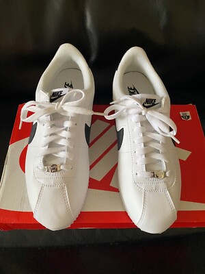 Nike Cortez 2017 ''Metallic Silver'' Sneakers White and Black US Men's Size 7.5