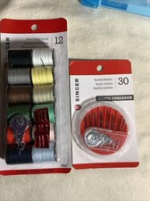 SINGER Polyester Hand Sewing Thread 12 Spools Needles  Threader/30 Asst Needles