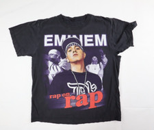 VTG Eminem Men's Small S RAP ON RAP RAP Double Sided DISTRESSED T-Shirt