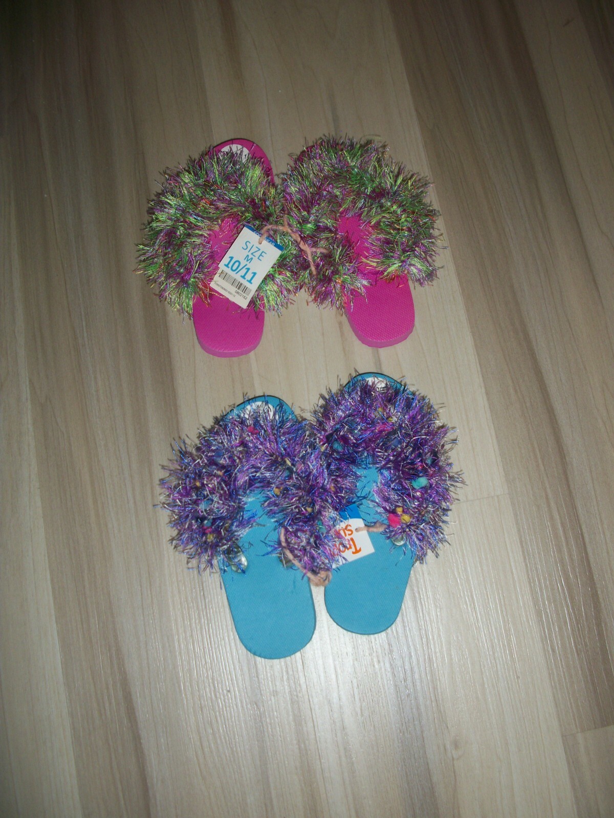 LOTTO DI 2: INFRADITO SFOCATE BAMBINA NUOVE CON ETICHETTE!! TAGLIA MEDIA 10 11