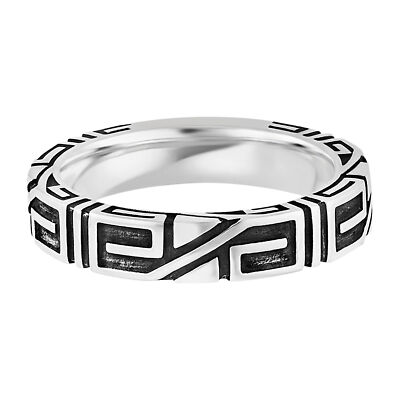 cai men Ring 925 Sterling Silber rhodiniert Määnder Ornament schwarz Herren NEU
