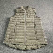 Zenana Womens Size Xl Sleeveless Green Quilted Zip Up Vest