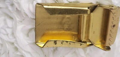 Vintage Ysl Yves Saint Laurent Small Brass Belt Buckle Gold  display picture 2