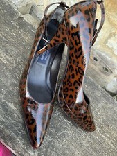 RUSSELL BROMELY STUART WEITZMAN TORTOISESHELL PATENT LEATHER SHOES HEELS 6 39