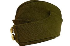WWII Khaki side cap war time chip hat Army Dads army WW2 style hat ~ Kings crown