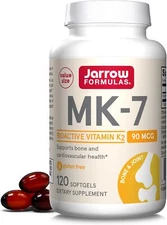 Jarrow Formulas MK-7 90 mcg - Bioactive Form of Vitamin K2 - 120 Servings (Softg