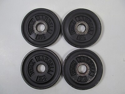 PAIRE DE PLAQUES VINTAGE YORK BARBELL 2,5 LBS STANDARD 1