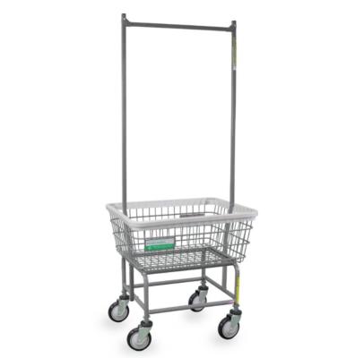 Antimicrobial Standard Laundry Cart w/ Double Pole Rack Model Number 100E58ANTI