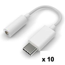 Lot of 10 USB C to 3.5MM Audio Adapter - USB Type C to AUX Headphone Jack