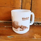 Vintage 70s Winchells Donut House Mug White Glasbake 8 oz Coffee Cup Milk Glass