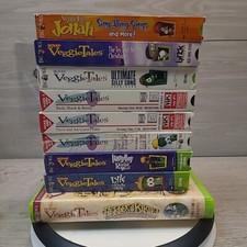 Lot of 9 VeggieTales VHS Tapes Larry Boy Esther Lyle Dave Josh Rack Shack EUC