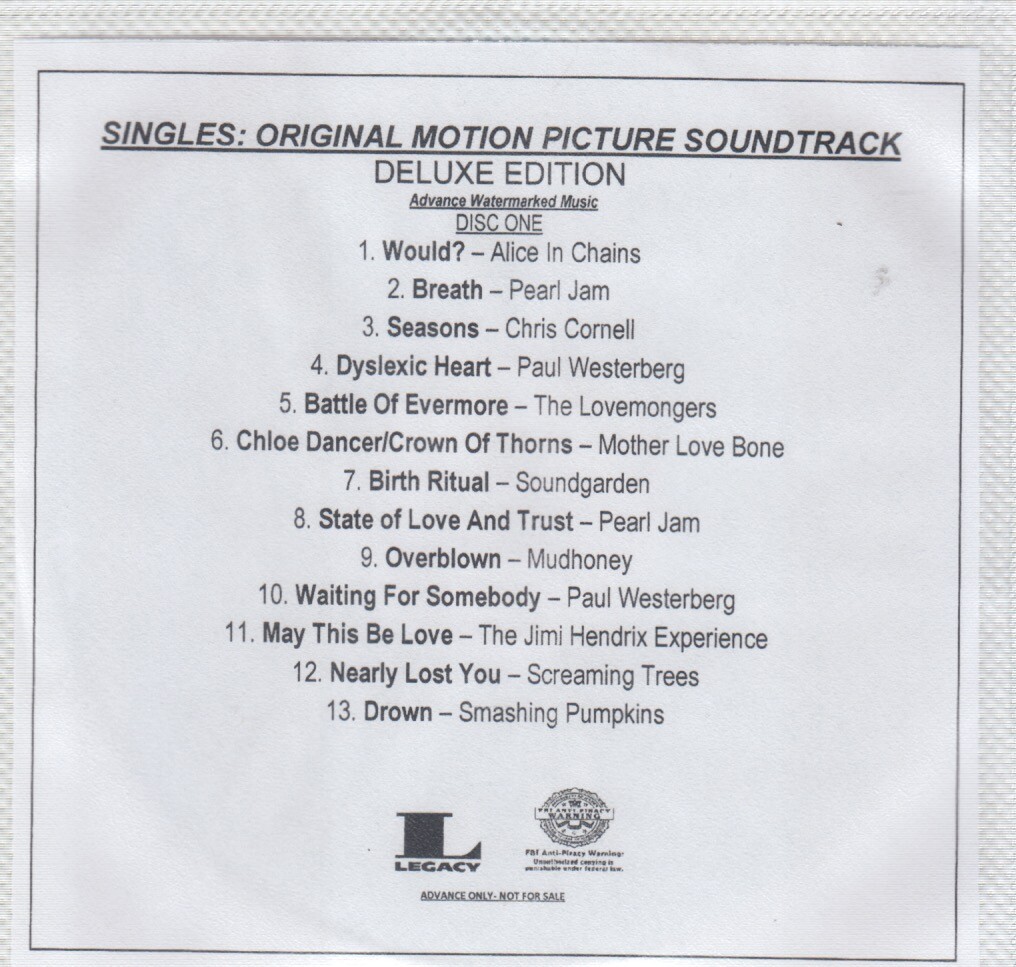 singles original motion picture soundtrack deluxe edition 2x cd