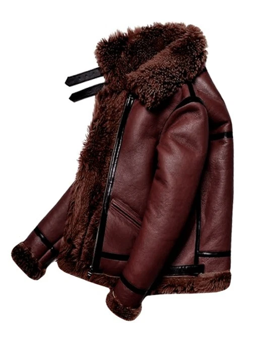 B3 RAF Brown Bomber Flying Aviator Fur Irvin Real Leather Shearling Mens Jacket - Image 4 of 4