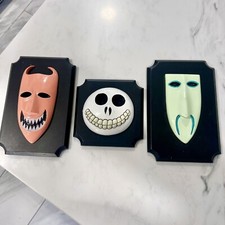 VTG Nightmare Before Christmas Lock Shock and Barrel Masks Wall Plaques Hanging