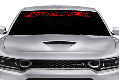 Outlined Custom Text Windshield Decal Fits Dodge Charger sxt Scatpack Hellcat
