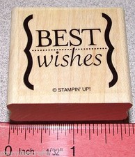 Best Wishes Rubber Stamp Tag Nice Size for Birthday by Stampin Up Cute  Curly
