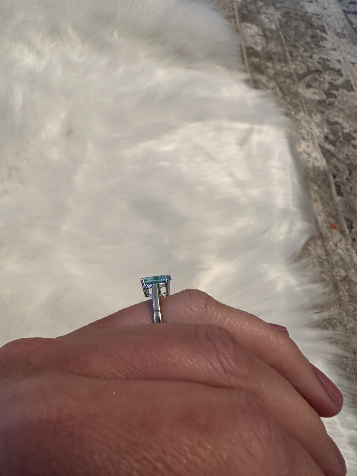 Ring. Sterling silver solitaire ring with Blue St… - image 4