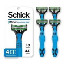 Schick Xtreme Duo Comfort Disposable Razors Aloe & Vit. E,(4 Razors In Pack)