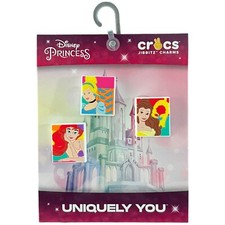 Crocs Disney Princess Portrait Belle Ariel Cinderella 3 Piece Jibbitz Charms