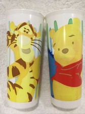 2 Tupperware Cup Tumbler Cup 16 Oz Winnie The Pooh White Tigger Eeyore 6.5  Set