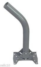 Antenna Dish Satellite Mount w/ 1.660" x 18" Long Mast - J Pole - Wall Roof Eave