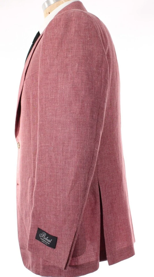 Belvest NWT Linen/Wool/Silk Sport Coat Size US 44R in Burgundy/Pinks - Image 3 of 4