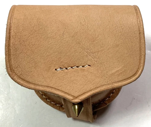 CIVIL WAR RIFLE MUSKET CAP BELT POUCH-NATURAL LEATHER