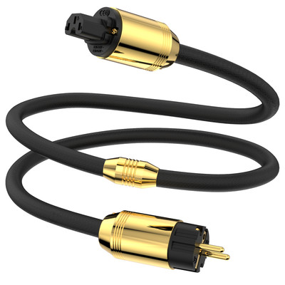 HIFI HIGHEND POWER CORD NETZKABEL (3x6 mm²) VERGOLDETE SCHUKO+KALTGER 6N OFC
