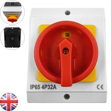 32A Rotary Isolator Switch 32amp 4 Pole AC (230V-415V) IP65 Waterproof