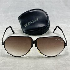 Vintage Black Ferrari Folding Aviator Sunglasses w/ Original Case 1990s