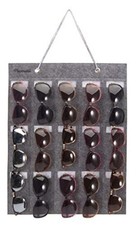Sunglasses Storage Organizer, Wall Pocket Mounted by Sunglasses, 15 Slot Grey
