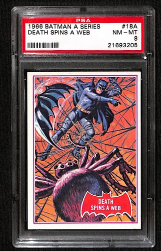 1966 Topps Batman Red Bat #18A Death Spins a Web