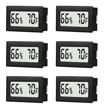 6 Pack Mini Small Digital Hygrometer Thermometer Indoor Temperature and Humidity