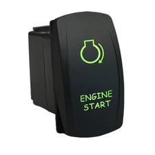 Engine Start 6m53gm Rocker Switch 12v Led Green Momentary Marine Boat Waterpr...