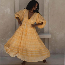 Daughters Of India Jasmine Mango Midi Dress Size XL AU 14-16 / US 10-12 Print