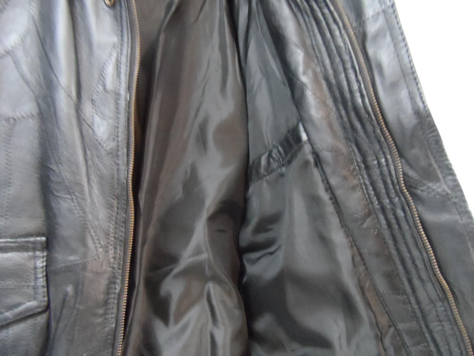 Unbranded Bomber Patchwork Leather  Lined Jacket … - image 6