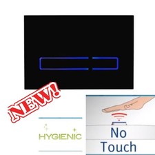 Infrared Contactless Sensor Dual Flush Plate Black Glass Fronted Push Button