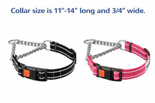 Anti Pull Dog Collar Reflective Chain Training Collar Small Medium Dogs 11-14  