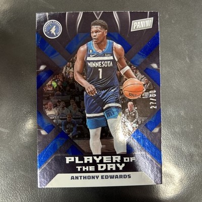 2022 PANINI NBA PLAYER OF THE DAY 3 ANTHONY EDWARDS BLUE /50