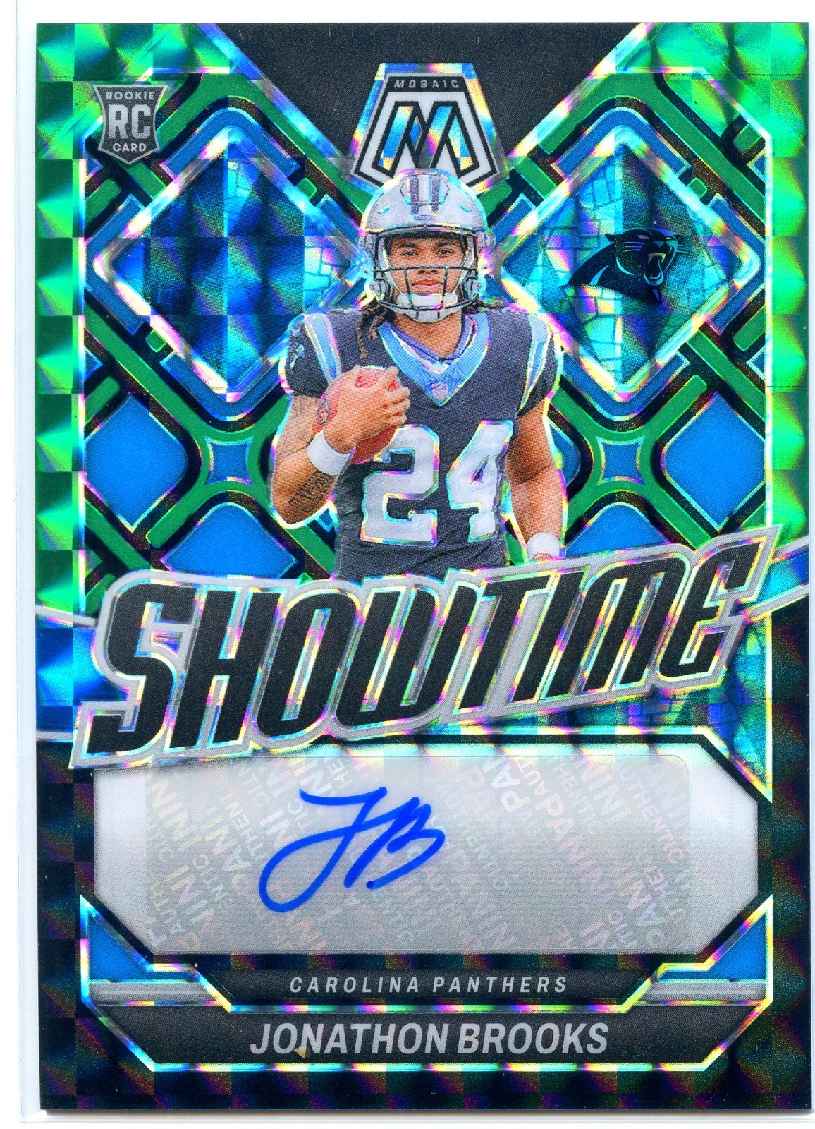 2024 Panini Mosaic SS-JBS - Jonathon Brooks Showtime Green & Black Auto /25