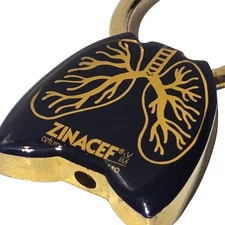 Zinacef Keychain Drug Rep Pharma Pharmaceutical Advertising Anatomical Lungs