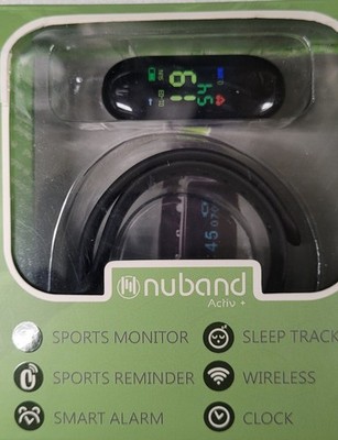 Fitness Tracker-Nuband Activ+  - NU-G0002-BK- With Charger & Extra Band.