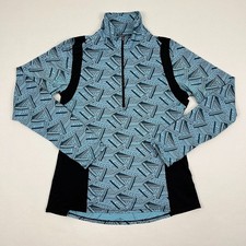 Kerrits Pullover Womens M Blue Horse Bits Riding Equestrian Western Quarter Zip