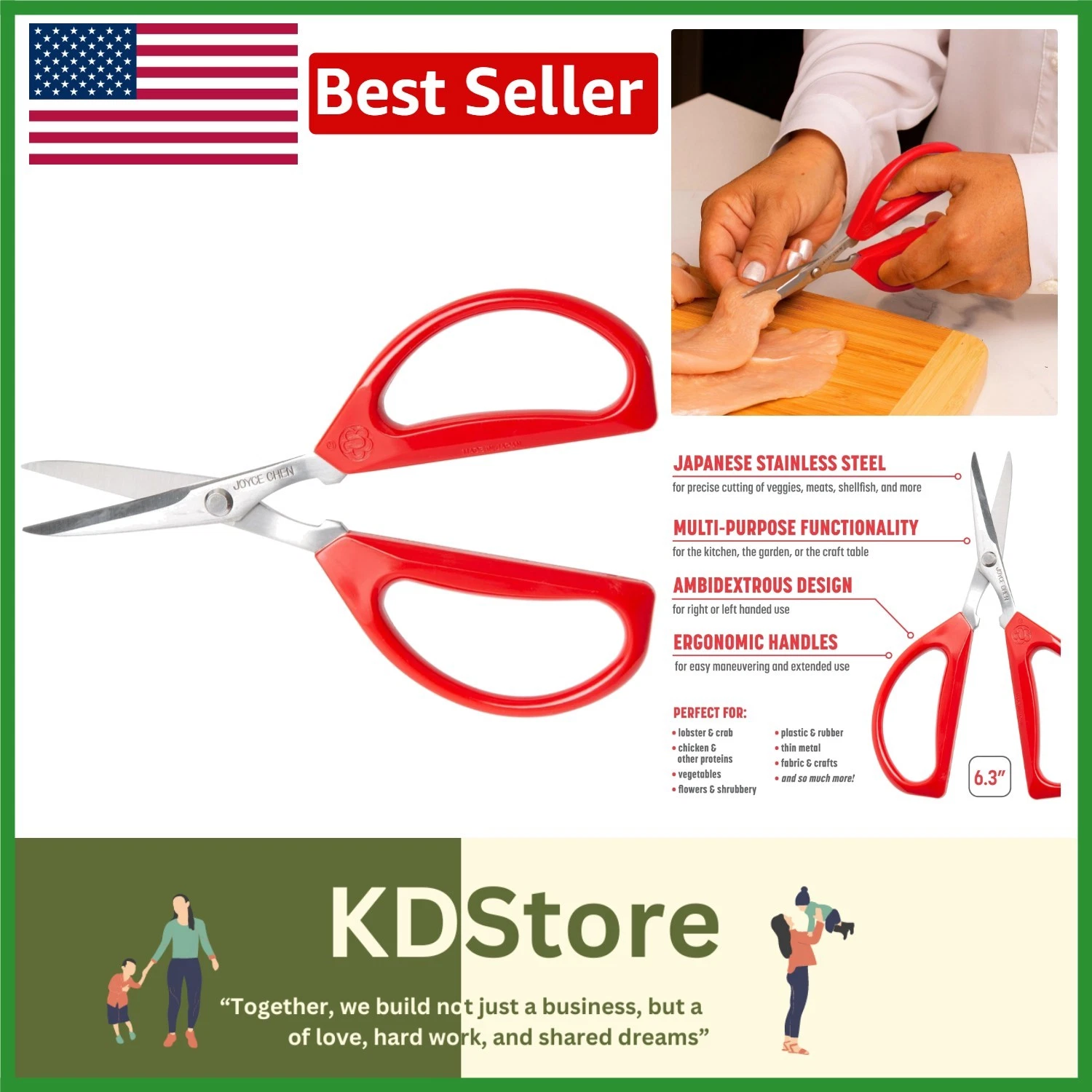 Effortless Kitchen Cutting Tool - Joyce Chen Unlimited Scissors, Cherry Red
Opens in a new window or