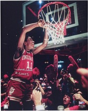 Isiah Thomas Indiana University Signed 16x20 Net Cutting Photo w/Champs Insc
