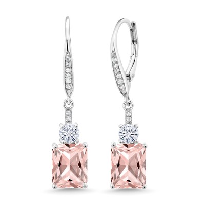 925 Sterling Silver Peach Nano Morganite White Moissanite from Charles &