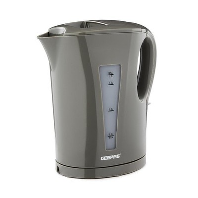 GEEPAS Wasserkocher Kabellos Schnellkochkanne 2200W 1,7L Grau BPA Frei