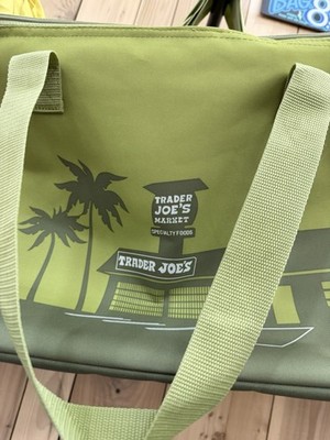 Trader Joe's 8 Gallons Reusable  Bag Cooler Large Insulated Tote Olive Green