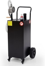 40 Gallon Fuel Caddy with Manual Pump Gas Diesel Transfer Tank 4 Wheel Steel