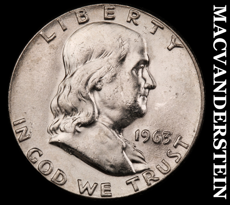 1963 Silver Franklin Half Dollar - Choice Gem Brilliant Unc  Lustrous  #M637
